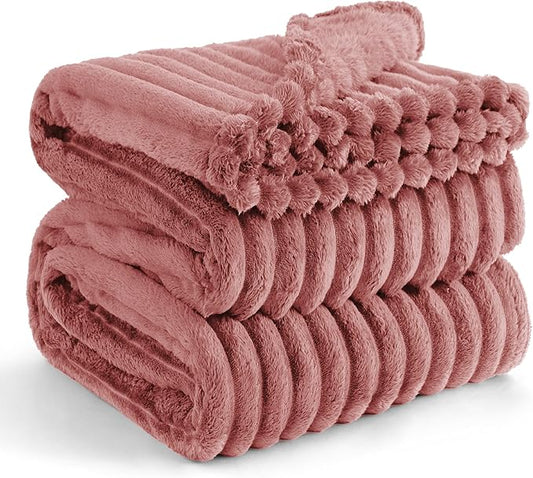 Bedsure GentleSoft Brick Dust Fleece King Blanket for Couch - Super Soft Cozy Blankets for Women, Cute Small Blanket for Girls, 108x90 Inches