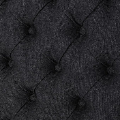 Christopher Knight Home Jezebel Fabric Headboard, Queen / Full, Dark Charcoal / Black Steel