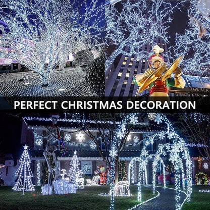 Connectable 300LED 99Ft 13Modes Christmas String Lights Indoor Outdoor | Extendable Green Wire Cool White Christmas Tree Lights with Timer | Twinkle Fairy Light Plug in for Xmas Tree(Cool White)