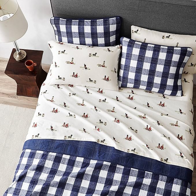 Eddie Bauer - King Sheet Set, Warm Breathable Cotton Flannel Bedding with Deep Pockets, Brushed for Extra Softness, Cozy Home Decor, Oeko-Tex Certified (Retriever Adventure, King)