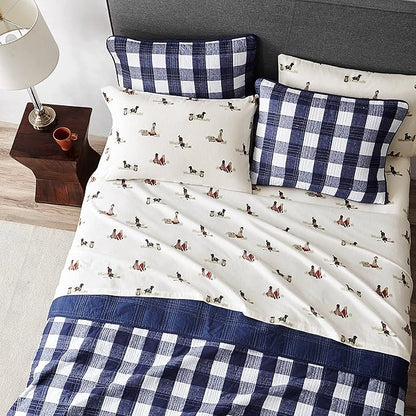 Eddie Bauer - Twin Sheet Set, Warm Breathable Cotton Flannel Bedding with Deep Pockets, Brushed for Extra Softness, Cozy Home Decor, Oeko-Tex Certified (Retriver Adventure, Twin)