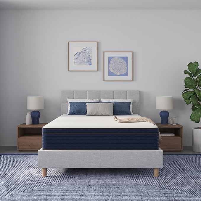 NapQueen Full Size, 10 Inch New Victoria Hybrid Cooling Gel Infused Pocket Spring and Memory Foam Mattress, Bed in a Box, CertiPUR-US Certified
