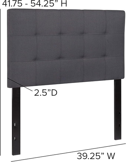 Flash Furniture Bedford Tufted Upholstered Twin Size Headboard in Dark Gray Fabric