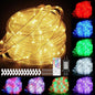 50ft 150LED Rope Lights Outdoor String Lights, 24 Colors+Warm White Outdoor LED Lights Plug in, RGB Color Changing Rope Light with Remote Rope Lighting for Camping Garden Patio Party Christmas