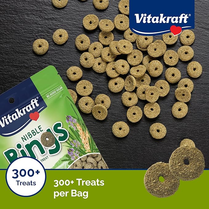 Vitakraft Nibble Rings Small Animal Treats - Crunchy Alfalfa Snack - For Rabbits, Guinea Pigs, Hamsters, and More-Mewly Pet