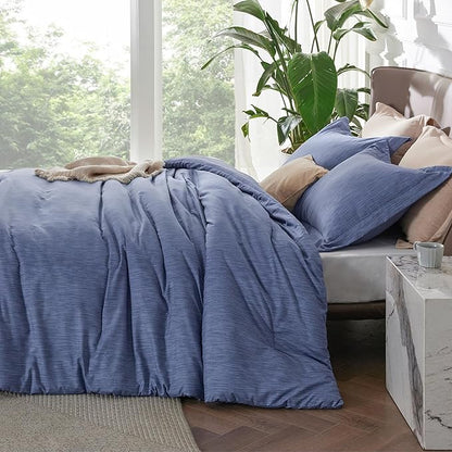 Bedsure Twin/Twin XL Comforter Set - Infinity Blue Soft Bedding for All Seasons, Cationic Dyed Bed Set, 2 Pieces, 1 Twin Size Comforter (68"x88") and 1 Pillow Sham (20"x26"+2")