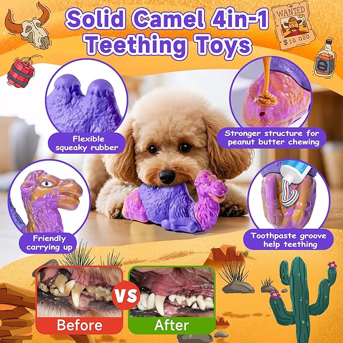 Tough Dog Chew Toys for Aggressive Chewers, Squeaky Indestructible Dog Toy To Keep Them Busy, Interactive Large Chew Toy for Dogs Medium Small, Durable,Reduce Boredom,Puppy Teeth Cleaning Milk Flavor-Mewly Pet