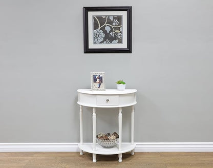 Frenchi Furniture Table, 11.6 x 23.7 x 28 in, White