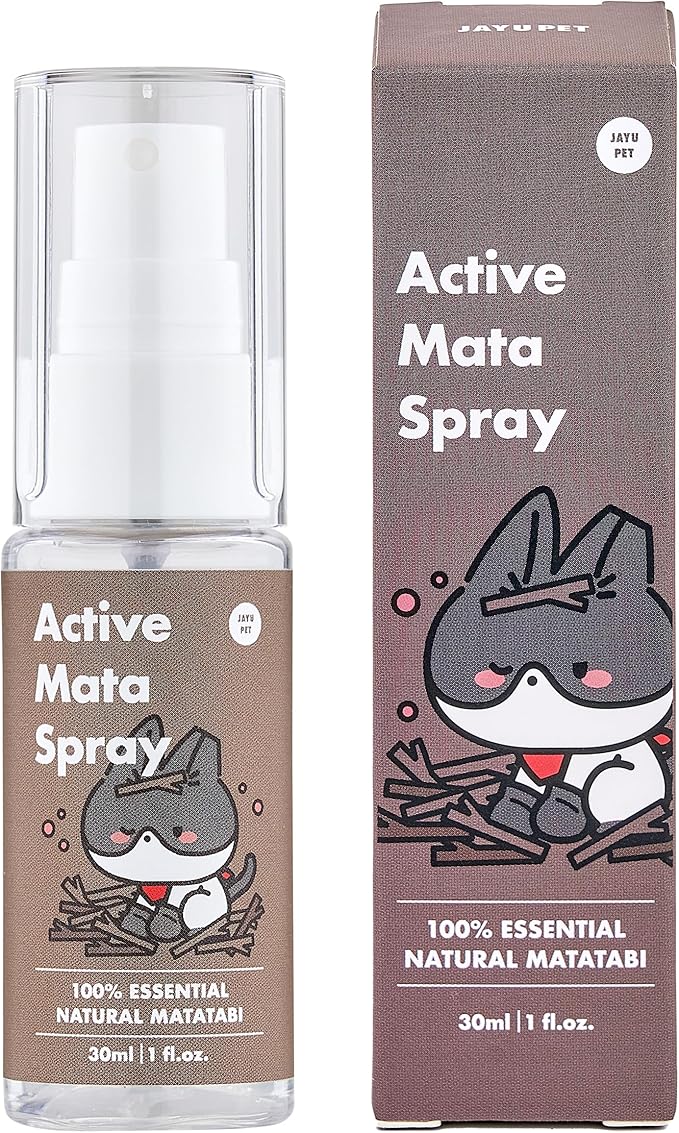 JAYU PET Active MATA Spray – 100% Natural Silvervine Spray for Cats, Liquid Catnip Alternative, Calming Spray for Indoor Kittens, Boosts Play & Engagement, Reduces Stress (1 fl oz)-Mewly Pet