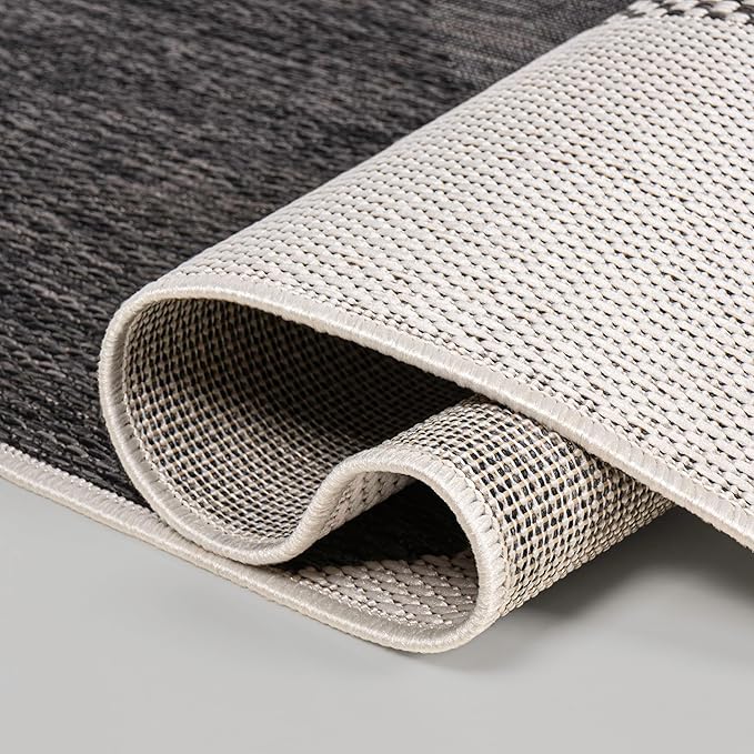 JONATHAN Y Geometric Organic Shapes Indoor Outdoor Area Rug 8X10 Cream/Black, Zia Modern for Backyard, Patio, Porch, Easy-Cleaning, High Traffic, Pet-Friendly, Non-Shedding (TSN306A-8)