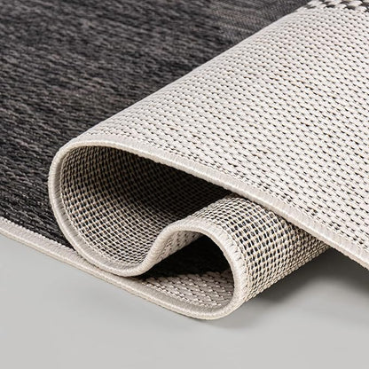 JONATHAN Y Geometric Organic Shapes Indoor Outdoor Area Rug 8X10 Cream/Black, Zia Modern for Backyard, Patio, Porch, Easy-Cleaning, High Traffic, Pet-Friendly, Non-Shedding (TSN306A-8)