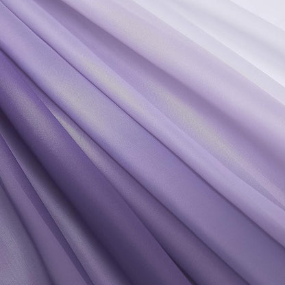 NICETOWN Artificial Wedding Ceremony Arch Decor Scarfs, Romantic Purple Ombre Sheer Scarf Curtains Window Valances for Bed Canopy/Birthday Party, 2 Panels, 60 by 216 inch
