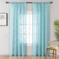 MYSKY HOME Pom Pom Teal Sheer Curtains for Bedroom Girls Room Curtains 84 Inches Long for Nursery Kids Light Filtering Boho Window Drapes, Rod Pocket, 52" Wide, 2 Panels