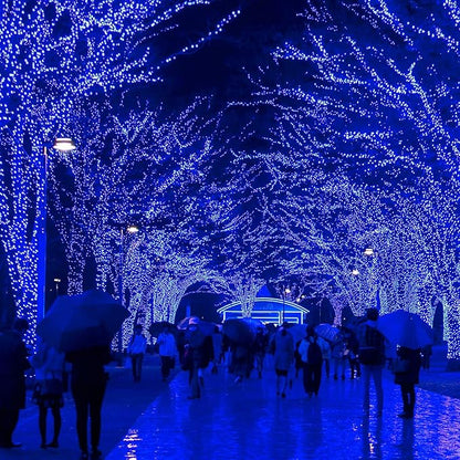 Christmas String Lights, 33FT 100 LEDs Blue Halloween String Lights 8 Modes Fairy Lights with End-to-End Plug Decoration for Christmas Tree Indoor Outdoor