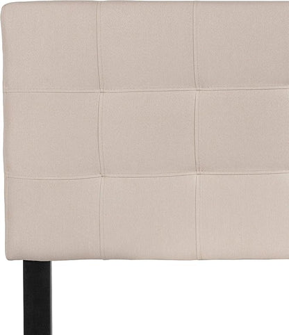 Flash Furniture Bedford Box Stitch Tufted Upholstered Full Size Headboard in Beige Fabric