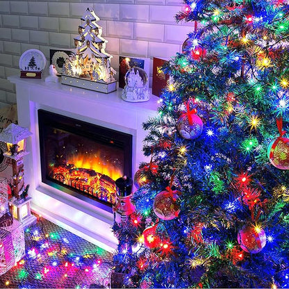 JMEXSUSS 8 Modes Christmas Tree Lights Multicolor, 250 LED Christmas Lights Indoor, 91.5ft Green Wire Waterproof Christmas Light Outdoor for Tree Party Garden Patio Christmas Decoration