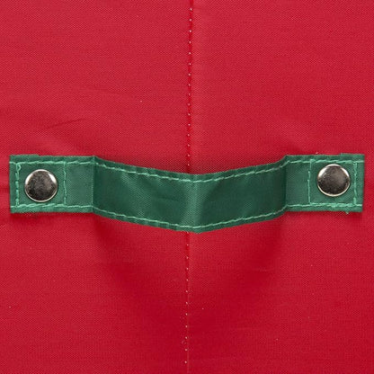 Household Essentials Ornament Storage Box, 36 Piece with Dividers, Sturdy and Stackable with Handles and Clear Plastic Window, Red Polyester Linen with Green Trim
