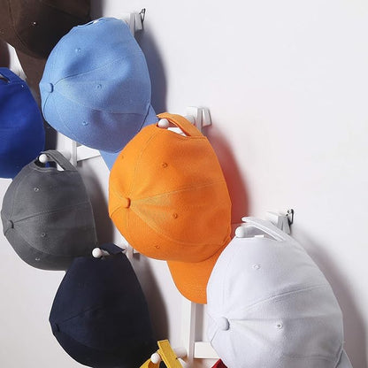 SKOLOO Hat Rack for Wall with 14 Hooks, Pack of 2, Solid Wooden, Modern, Expandable Coat Rack Wall Mount for Coats, Hats, Bags, Baseball Caps, White