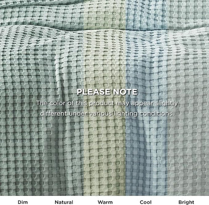 Bedsure Cooling Cotton Waffle Queen Size Blanket - Lightweight Breathable Summer Blanket of Rayon Derived from Bamboo for Hot Sleepers, Luxury Throws for Bed, Couch and Sofa, Mint Green, 90x90 Inches
