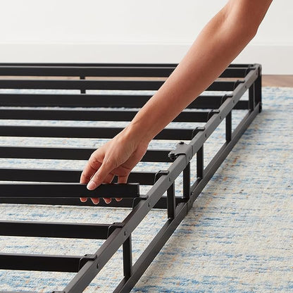 Amazon Basics Smart Box Spring Bed Base, 5-Inch Height Mattress Foundation, Tool-Free Easy Assembly, Twin, 74"L x 38"W x 5"H, White