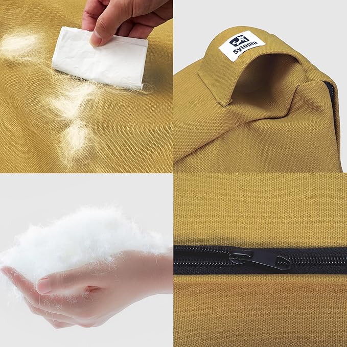 Sytopia 42-Inch Canvas Outdoor Dog Bed, Waterproof & Washable with Removable Cover, Ideal for Medium & Large Dogs, Chew-Proof Great for Indoor, Outdoor, Crate, or Patio Use (Yellow)-Mewly Pet