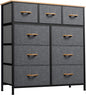 YITAHOME Dresser with 9 Drawers, Fabric Dresser for Bedroom, Living Room, Hallway, Closets (Dark Grey)