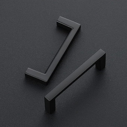 Ravinte 10 Pack Matte Black Cabinet Pulls, 3 Inch (76mm) Hole Center Slim Kitchen Handles, Square Drawer Pulls for Cabinets & Cupboards, Hardware