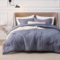 Bedsure King Size Comforter Set - Denim Grey King Comforter Set, Soft Bedding for All Seasons, Cationic Dyed Bedding Set, 3 Pieces, 1 Comforter (104"x90") and 2 Pillow Shams (20"x36"+2")