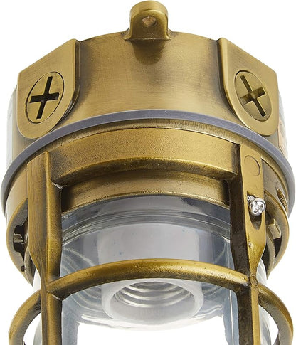 Woods L1706AB Vandal Resistant 150W Incandescent Security Light; Ceiling Mount; Antique Brass