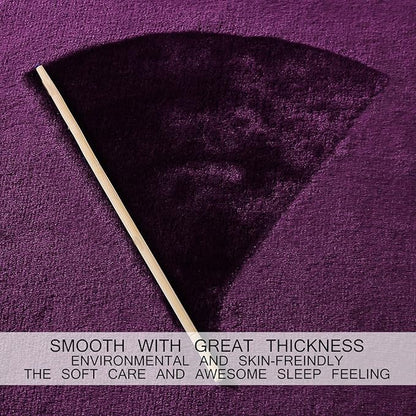 HOZY Soft Blanket Twin Size Fleece Warm Fuzzy Throw Blankets for The Bed Sofa Lightweight 350GSM Purple 66"*90"