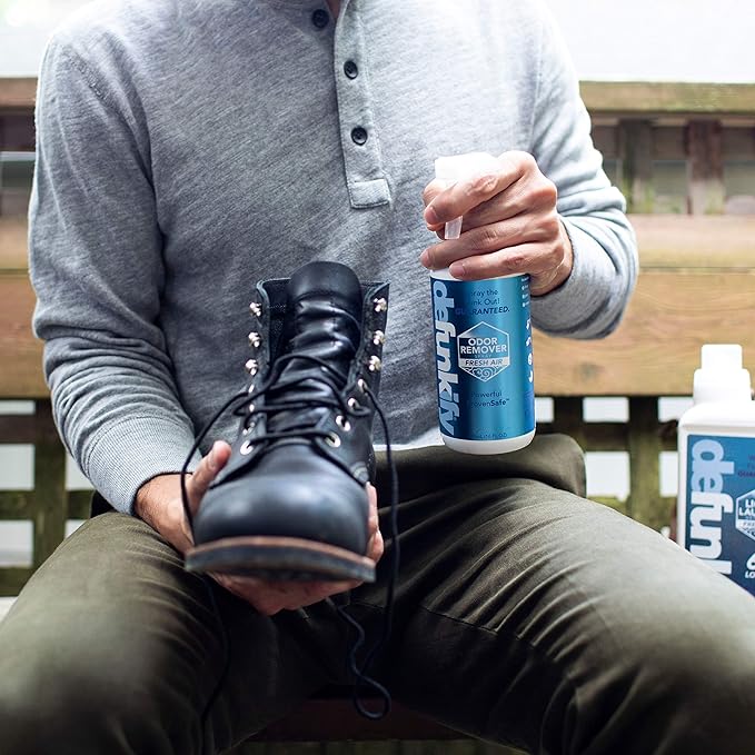 Odor Remover Spray, 16oz (2-Pack). 'Peppermint' Essential Oil Odor Eliminator for Strong Odors on Fabric, Shoes, Activewear. 'ProvenSafe' Deodorizer for Pets, Kids & Sensitive Gear w/Ionic Silver-Mewly Pet