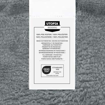 Utopia Bedding Fleece Blanket Throw Size Ash Grey 300GSM Luxury Anti-Static Fuzzy Soft Microfiber Blanket for Couch, Sofa and Bed (60x50 Inch)
