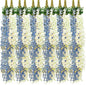 Giegxin 36 Pcs Artificial Wisteria Hanging Flowers 3.6 ft Artificial Fake Wisteria Vine Rattan Hanging Garland Silk Flowers String for Wall Home Wedding Party Greenery Decorations (Blue,White)