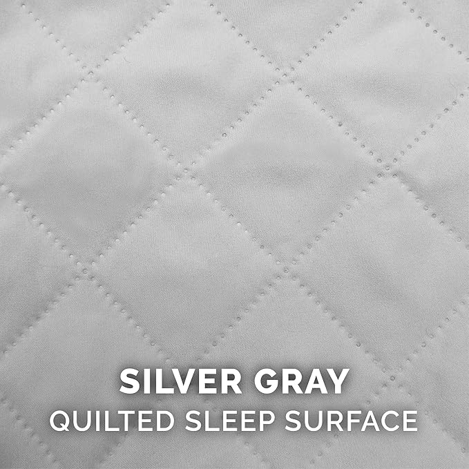 Furhaven Pillow Dog Bed for Large/Medium Dogs w/ Removable Bolsters & Washable Cover - Quilted Sofa - Silver Gray, Large-Mewly Pet