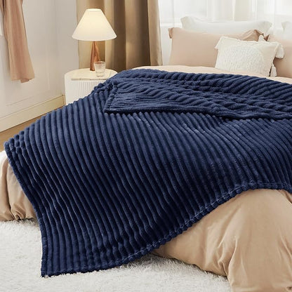 Bedsure GentleSoft Blue Fleece Blanket for Couch - Cozy Soft Blankets for Women, Cute Small Throws for Girls, 108x90 Inches
