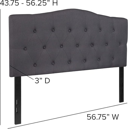 Flash Furniture Cambridge Tufted Upholstered Full Size Headboard in Dark Gray Fabric