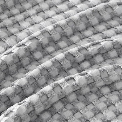 Bedsure Cooling Cotton Waffle Full Size Blanket - Lightweight Breathable Blanket of Rayon Derived from Bamboo for Hot Sleepers, Luxury Throws for Bed, Couch and Sofa, Grey, 80x90 Inches