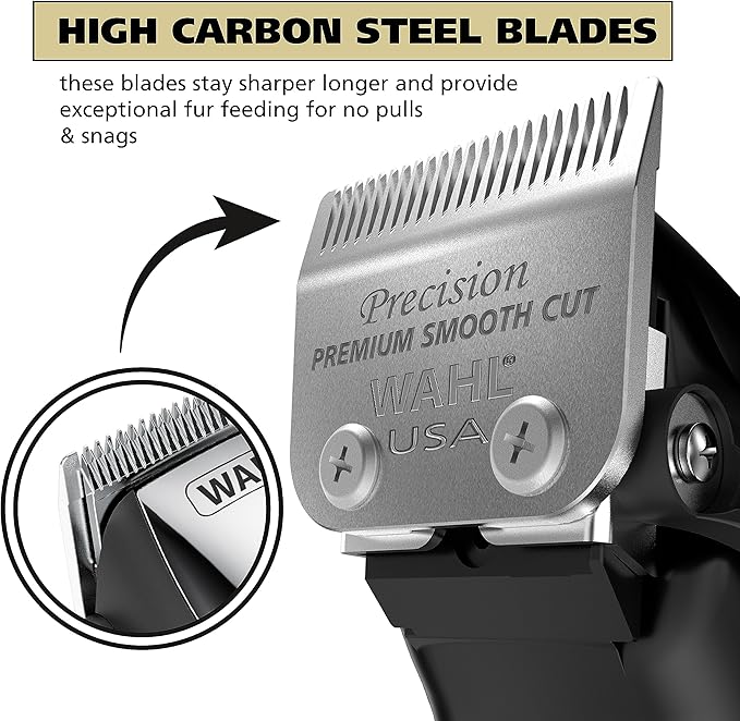 Wahl USA Quiet Pro Corded Dog Clippers for Grooming - Heavy Duty Compact Electric Dog Grooming Kit Hair Clippers for Dogs Cats Pets- Model 9181-Mewly Pet