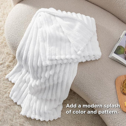 Bedsure GentleSoft White Twin XL Blanket for Bed - Cozy Soft Blankets for Women, Cute Small Fleece Throws for Girls, Birthday Gifts for Women Decor Gifts for Mom, White, 66x90 Inches