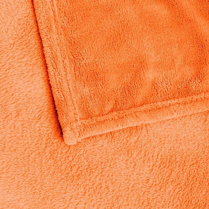 BEDELITE Fleece Blanket Twin Size Orange Throw Blanket for Couch & Bed, Luxury Plush Cozy Fuzzy Fall Blanket 60x80 inches, Super Soft & Warm Blankets for Travel Camping