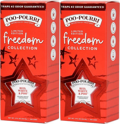 Poo-Pourri Before You Go Toilet Freedom Collection Red, White and Poo 2 Ounce, 2 Pack