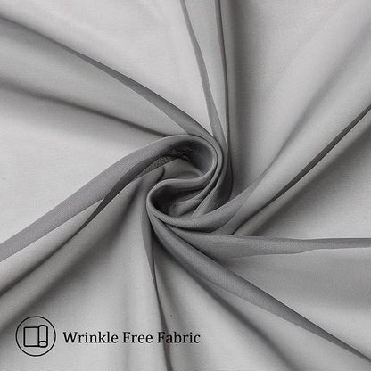 Aiyufeng 2 Panels Sheer Window Curtains 72 Inches Length, Elegant Window Voile Panels/Drapes/Treatment/Backdrop for Living Room Wedding Party Home Decor (40W x 72L inches, Gray)