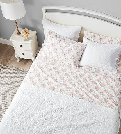 Laura Ashley - Flannel Sheets Twin Size, Anti-Pilling & Wrinkle Resistant Cotton, Touchably Soft for All-Season Comfort - Bed Sheets with Matching Pillowcase & Fitted Sheet (Lisalee Pink)