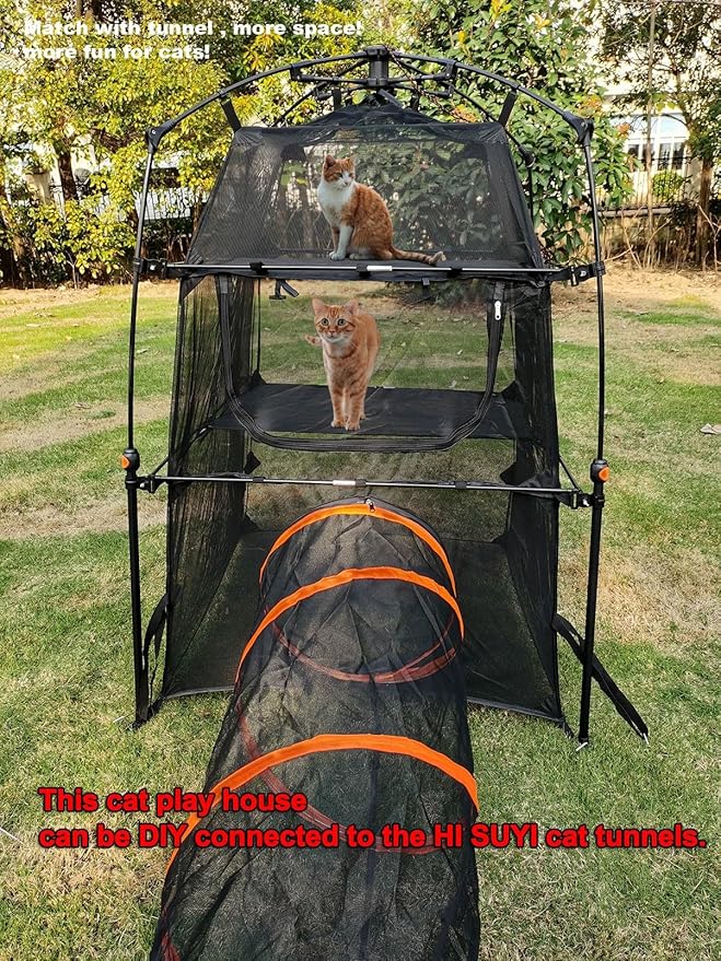 Portable Large Pop Up Pet Cat Tents Enclosures for Outside Patio-Mewly Pet