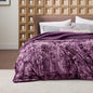 Bedsure GentleSoft Sherpa Fluffy Blanket Queen Size for Bed - Fleece Warm and Cozy for Women Gift, Plush & Fuzzy Faux Christmas Fur Blanket for Couch, Sofa Decor, Tie Dye Design, Purple, 90x90 Inches
