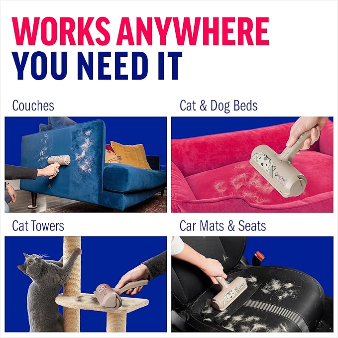 ChomChom Roller Pet Hair Remover - Reusable Dog and Cat Lint Rollers for Furniture, Couch, Car, and Clothes - Limited Dog Edition﻿-Mewly Pet