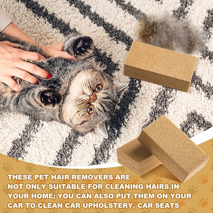 1 Pack Pet Hair Remover Sponge Cat and Dog Hair Sponge Rubber Pet Fur Lifter Removal Tool, Remove from Furniture, Carpet, Bedding, Clothing, 6.26 x 3.28 x 1.89 Inch-Mewly Pet