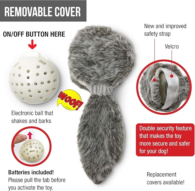 Hyper Pet Doggie Tail Interactive Plush Dog Toys (Wiggles, Vibrates, and Barks, Stimulating Play)-Mewly Pet