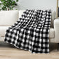 PAVILIA Black and White Buffalo Plaid Fleece Throw Blanket for Couch, Soft Checkered Flannel Blanket for Sofa, Plaid Christmas Couch Throw Bed, Warm Cozy Decorative Blanket Fall Decor Gift, 60x80