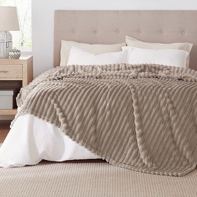 Bedsure GentleSoft Mocha Meringue California King Size Blanket for Couch - Cozy Soft Blankets for Women, Cute Small Fleece Throws for Girls, Birthday Gifts for Women, 102x96 Inches